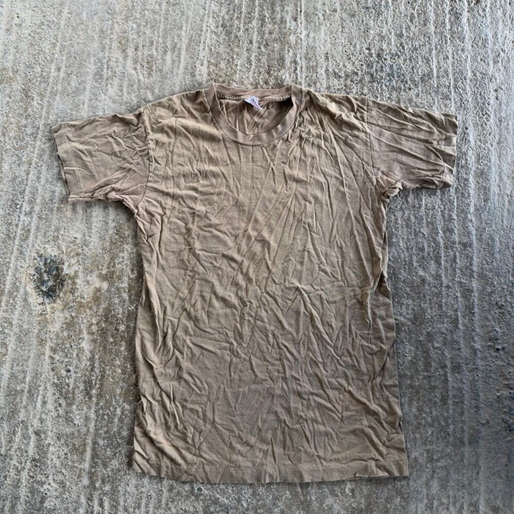 VINTAGE 90S BROWN FRUIT OF THE LOOM BLANK T-SHIRT ESSENTIAL FADED MENS LARGE